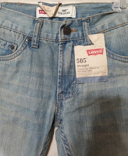 Levi's Strauss 505 Jeans Boys Size 10 Regular Fit Anchor Straight Leg Denim Blue - Picture 2 of 6