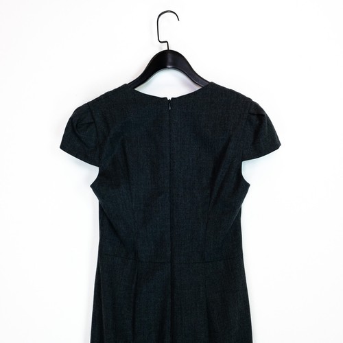 Hobbs Grey Round Neck Cap Sleeve Wool Blend Short Pencil Dress - Size 10 - Picture 20 of 21