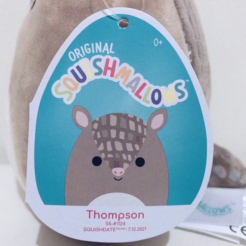 SQUISHMALLOWS Thompson Kellytoy PLUSH 5" inch Thompson The Armadillo BNWT - 第 3/3 張圖片