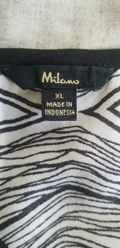 Milano XL Black & White Sleeveless Top scoop neck Pre-owned Good Condition - Picture 6 of 8