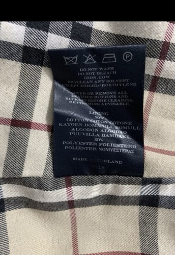 Burberry London Women’s Navy Check Lined Raincoat Trench Coat Sz 10 VGC - Picture 10 of 14