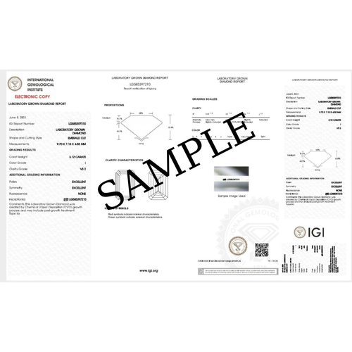 Lab Grown 4.00 Ct EMERALD Cut IGI Certified CVD Diamond G Color VS1 Clarity - Picture 2 of 7