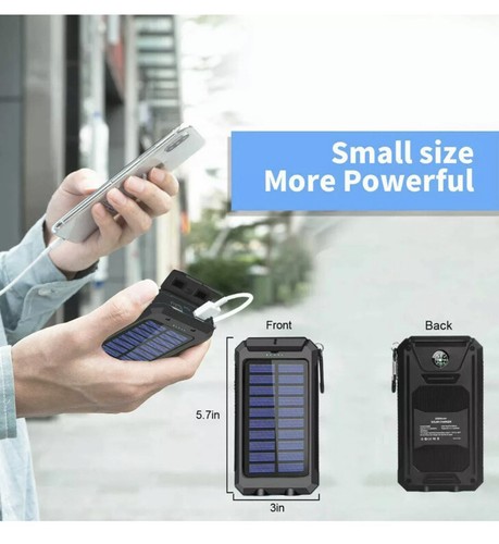 Solar Power Bank With 20000 maH LED Dual USB - Portable Water Proof - Picture 8 of 10