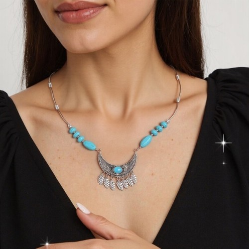 Lightweight Clavicle Chain Metal Tree Leaf Tassels Pendant Necklace for Festival - Picture 2 of 8