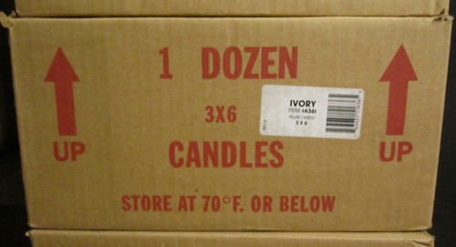 Elfenbein Stumpenkerzen 3x6 Zoll - Duftlose Stumpenkerzen - 12er Pack - Made in USA - Bild 4 von 5