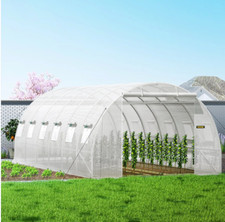 20x10x7 ft Walk-in Tunnel Greenhouse Plant Hot House w/2 Zippered Door  Windows