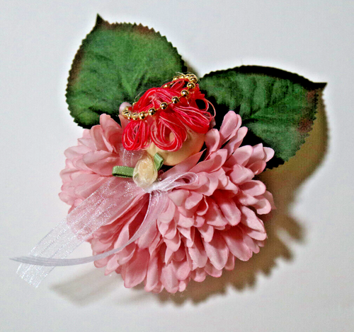 ALLIGATOR HAIR CLIP BROOCH ORNAMENT PLANT DECOR ANGEL PK CHRYSANTHEMUM SM MED LG - Picture 4 of 7