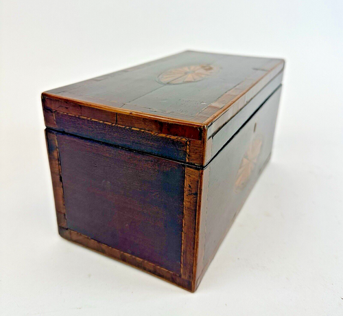 18th CENTURY ENGLISH INLAID SHERATON TEA CADDY - Picture 5 of 8