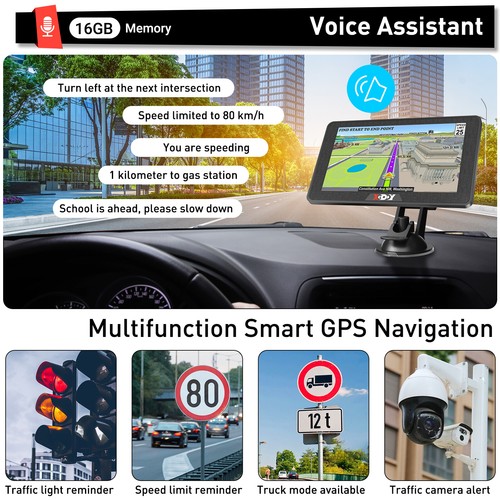 XGODY 7'' Caravan Sat Nav Motorhome GPS Navigation Free Australia Map HD Screen - Picture 7 of 14