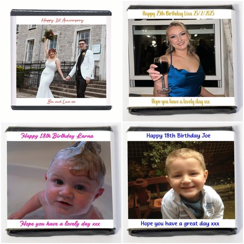 Personalised Neapolitan Chocolate Logo Image Photo Birthday Wedding Party Favour - Picture 6 of 17