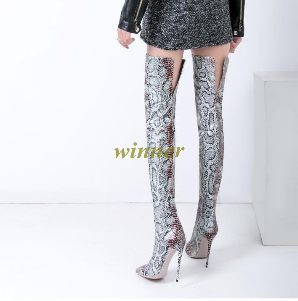 Women's Stilettos Stilettos Stilettos High heel shoes Pointy toe Snakeskin Over Knee High boots wi f7a727 Women's Stilettos Stilettos Stilettos High heel shoes Pointy toe Snakeskin Over Knee High boots wi f7a727
