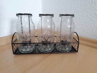 Partylite Teelichthalter Trio ''Vintage Milk Bottle'', NEU & OVP