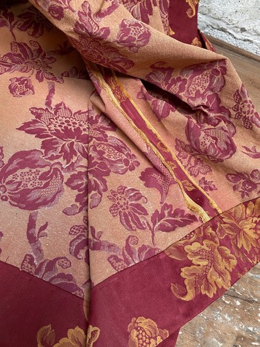 HAND MADE STIFF BROCADE UNLINED DRAPES 77" W X 85" L - Picture 7 of 11