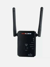 N300 WiFi Extender Booster Repeater for Home & Outdoor - Wireless Network Black