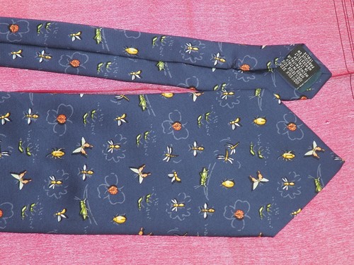 Beaufort Tie Rack Butterflies Print Silk Necktie L 58 Inch W 3.8 Designer - Picture 8 of 12