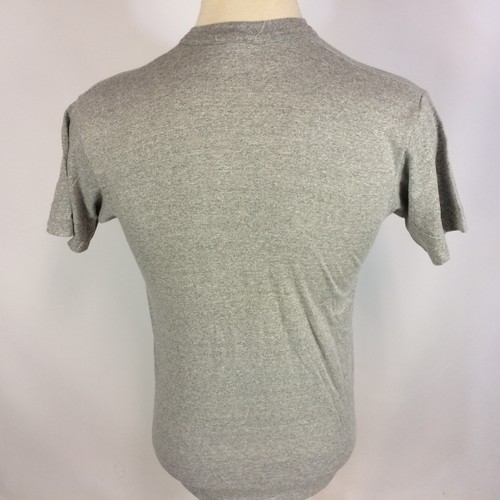 Vintage Thin Distressed Blank Plain Heather Gray 80s SIGNAL T Shirt  - Picture 6 of 6