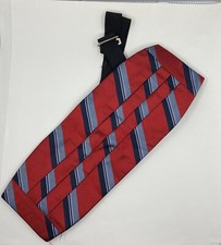 Vintage Silk Red White  Blue Man  s Adjustable Cummerbund