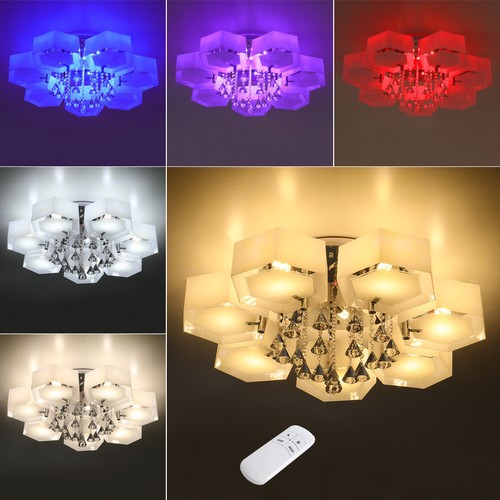 LED Ceiling Light 3/5/7 Head Large Crystal Chandelier Lamp Living Room Lights UK - Picture 19 of 26