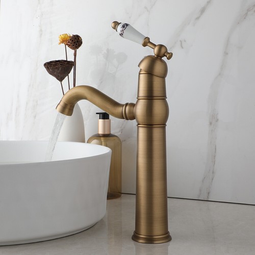 Eingriff Antik Messing Badezimmer Waschbecken Waschbecken Mixer Wasserhahn Wasserhahn Deck Halterung - Bild 7 von 47