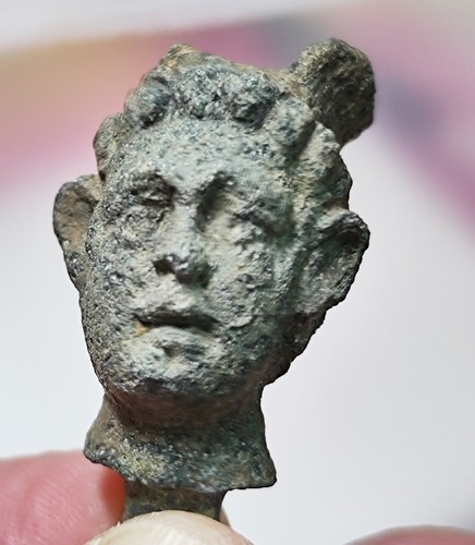 Antigua cabeza romana de mercurio de bronce/peltre/dios. ¡Muy raro!¡! - Imagen 3 de 13
