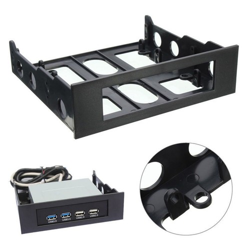 3.5" to 5.25" Drive Bay Computer PC Case Adapter Mounting Bracket USB Hub FlopGo - Afbeelding 2 van 8