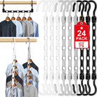 24 Pack Hangers Space Saving Magic Space Saver Storage Smart Plastic Clothes Han