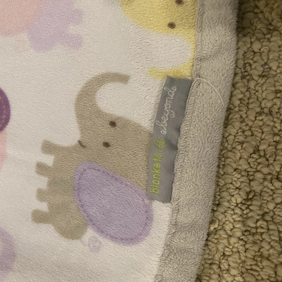 Cobertores e além de elefante roxo amarelo cinza lã cobertor bebê selva lance - Imagem 3 de 4