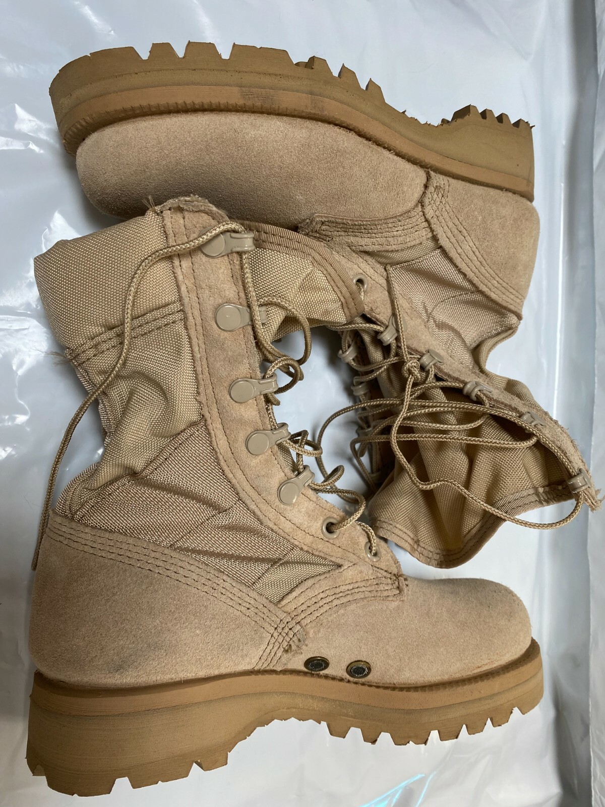 Combat Army Boots Warm Weather Men's Size 2 R Tan Military Vibram Sole K36 eBay