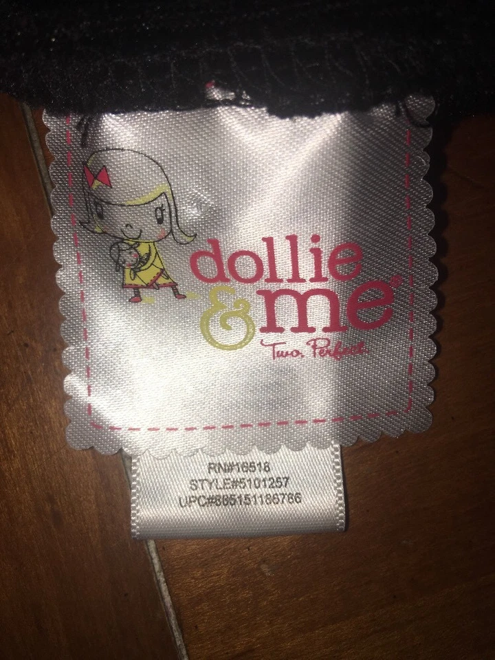 Vestido de Navidad Dollie & Me Niñas Talla 4 Rosa Negro Cuadros Vacaciones Foto 3 de 3