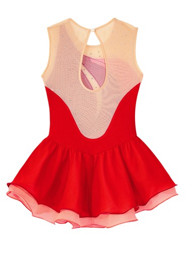 Girls Dancewear Roller Skater Dress Ice Skating Leotard Sports Tutu Skirt Kids - Picture 23 of 71