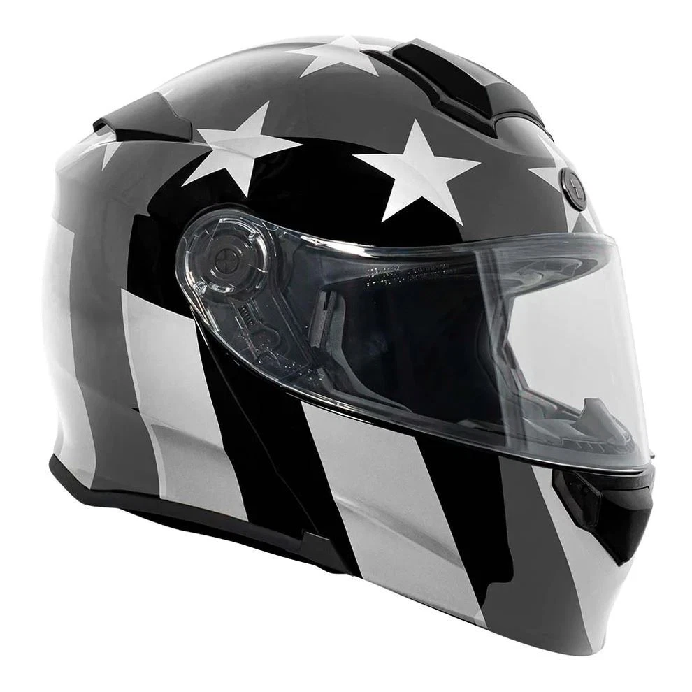 Torc T28B Full Face Modular Bluetooth Helmet Silver Star