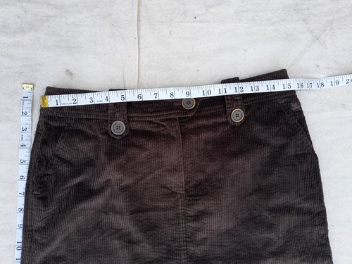 Burberry Corduroy Skirt Women's 31in Brown Lined Embroidered Logo Made in Spain - Picture 11 of 18