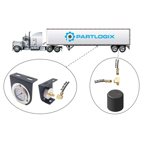 Air Pressure Gauge Kit For Semi Truck Trailer Suspension Onboard Load Scales PL3 - Picture 3 of 10