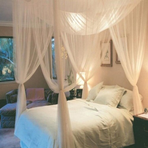 4 Corner Mosquito Net Tent Post Bed Canopy Mosquito Net Full King Queen Size AU - Picture 16 of 17