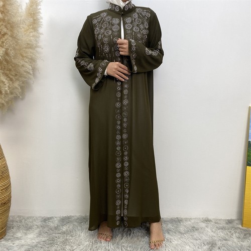 Dubai Women Open Abaya Cardigan Long Robes Kimono Party Kaftan Islamic Dresses - Bild 32 von 50