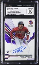 2024 Topps Pristine Jordan Lawlar Rookie Auto Purple Refractor /99 CGC 10 10