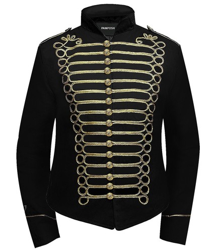 Mens Hussar Jacket Clothing Steampunk Vest Military Tunic Casual Parade Jackets - Picture 19 of 187