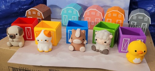 Farm Animals Toys Learning Toys for Toddlers, 10 Animals & 10 Barns - Picture 6 of 7