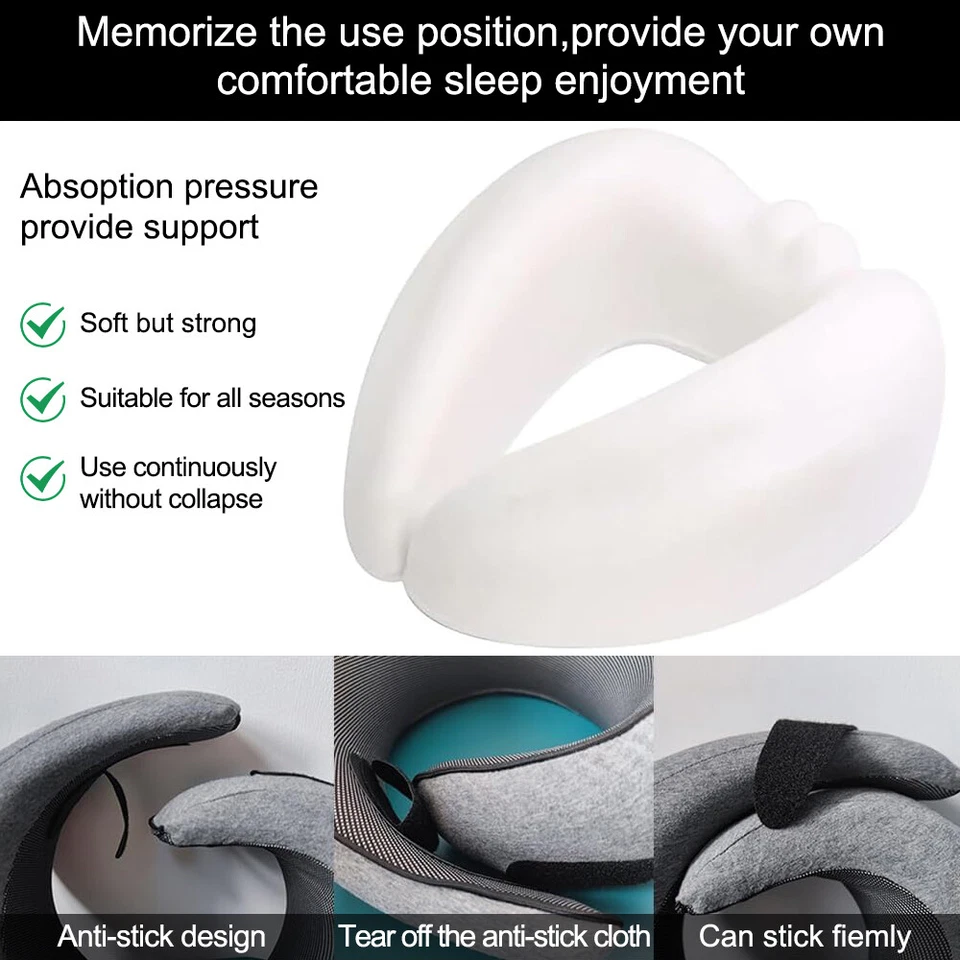 Travel Neck Pillow Memory Foam Portable Soft U Shaped Pillow Neck Head Support - image 3 of 4