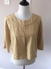 VTG DAVID MEISTER Unlined 100 Cotton Cream Bolero Jacket SZ L US 10 Jackie O