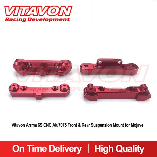 Vitavon Arrma 6S CNC Alu7075 Front & Rear Suspension Mount for Mojave Kraton Red - Picture 1 of 2