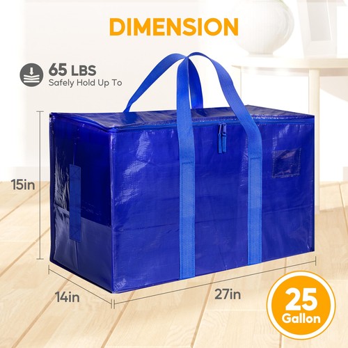 4/6/10 Pack Extra Large Moving Bags Heavy-Duty Storage Tote Moving Boxes Blue - Picture 15 of 17