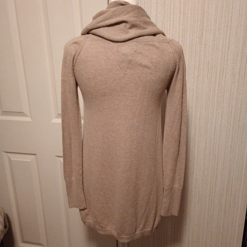 SHRINKING VIOLET Women's Sweater Size XS Tan Long Sleeve Cowl Neck High Low, EUC - Picture 2 of 17