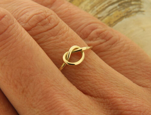 Solid 14k Yellow Gold Love Knot Ring, Gold Pretzel Minimalist Ring, Promise Ring - Picture 3 of 3