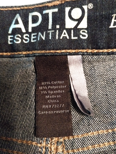 Apt. 9 Essentials Bermuda Jean Shorts Dark Blue Denim Stretch Cuffed Size 12 - Picture 2 of 6