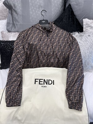 VIP【送料関税込】FENDI HOODED WINDBREAKER Windbreaker Silk Brown | Fendi