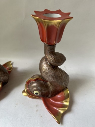 Par de velas koi de porcelana Herend - Imagen 13 de 20