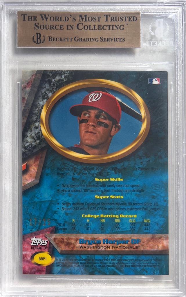 2011 Bryce Harper Bowman's Best Xfractor RC- BGS 9.5 Gem Mint #17/25