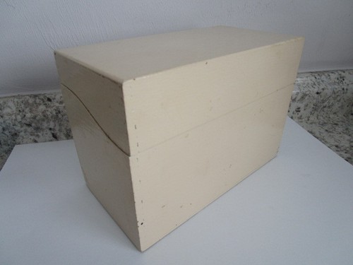 Archivo de taquilla de receta de madera pintada vintage cocina con tarjetas de archivo - Imagen 2 de 4