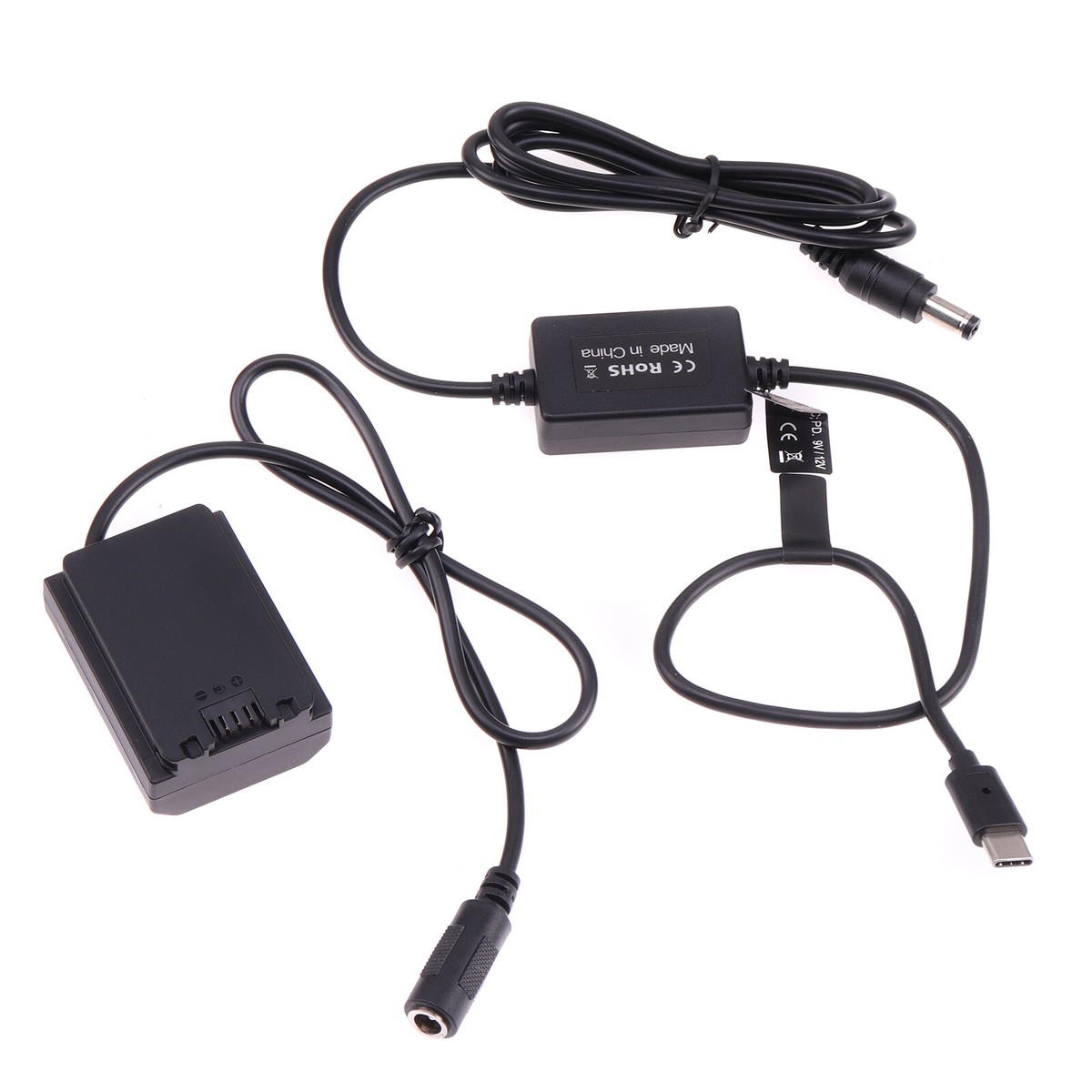 USB-C to FZ100 DC5521 Dummy Battery Adapter Cable for Sony A7 A9